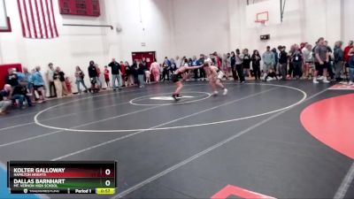 126 lbs Champ. Round 1 - Dallas Barnhart, Mt. Vernon High School vs Kolter GALLOWAY, Hamilton Heights