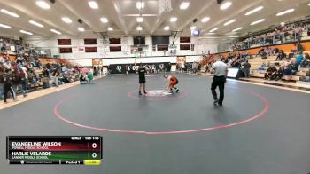 138-145 lbs Round 1 - Evangeline Wilson, Powell Middle School vs Harlie Velarde, Lander Middle School