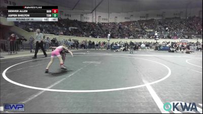 46 lbs Round Of 16 - Denver Allen, Barnsdall Youth Wrestling vs Aspen Shelton, Team Tulsa Wrestling Club