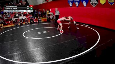 127 lbs Champ. Round 2 - Justin Robine, Westmont Hilltop Hs vs Owen Dluhos, Westmont Hilltop Hs