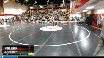 120 lbs Quarterfinal - Anthony Garcia, Lovell Middle School vs Hayden Jensen, Powell Middle School