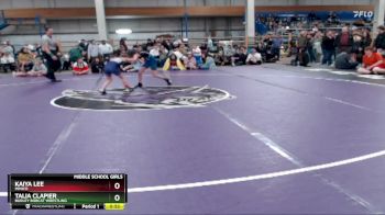 75 lbs Cons. Round 3 - Kaiya Lee, Minico vs Talia Clapier, Burley Bobcat Wrestling