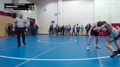 150 lbs Champ. Round 2 - Nathan Stack, Lafayette Harrison vs Ryan Hall, Penn High School