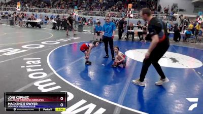 50 lbs Round 1 - Joni Kopiasz, Avalanche Wrestling Association vs Mackenzie Dwyer, Lions Den Wrestling Club