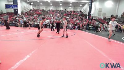 61 lbs Round Of 16 - Cutter Bledsoe, Woodland Wrestling Club vs Leland Riley, Midwest City Bombers Youth Wrestling Club