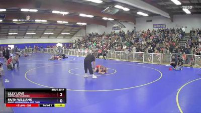 124 lbs Round 1 - Lilly Love, Cleveland Warriors vs Faith Williams, Askeo International Mat Club