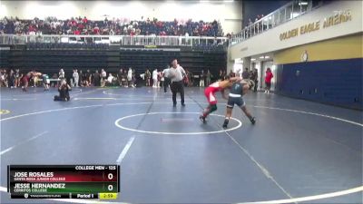 125 lbs Champ. Round 2 - Jose Rosales, Santa Rosa Junior College vs Jesse Hernandez, Cerritos College