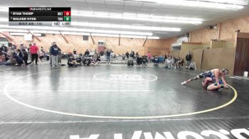 115 lbs Consi Of 4 - Ryan Thorp, Milton vs Walker Hyde, Tioga