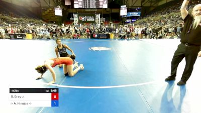 110 lbs Round Of 64 - Samantha Gray, VA vs Avery Hinojos, KS