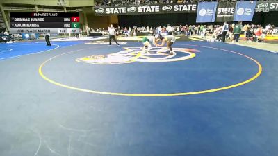 Girls 3A 135 lbs 3rd Place Match - Ava Miranda, Peninsula (Girls) vs Desirae Juarez, Southridge (Girls)