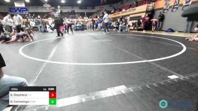 55 lbs Semifinal - Bronson Stephens, F-5 Grappling vs Beckham Cummings, Newcastle Youth Wrestling