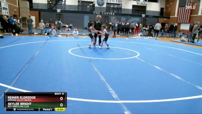 51-54 lbs Round 1 - Reiner Eldredge, Bridger Valley Bruins vs Skyler Bright, Roy Wrestling Club