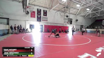 125 lbs Cons. Round 3 - Isaac Antunez, Santa Ana College vs Jesse Hernandez, Cerritos College