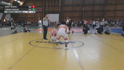 130 lbs 5th Place - Mikey Mcneal, Derry Area vs Adrian Canales, Apple Academy