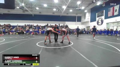 215 lbs Round 1 - Garrett Hines, Lancers WC vs Albert Guerrero, Canyon Springs High School Wre