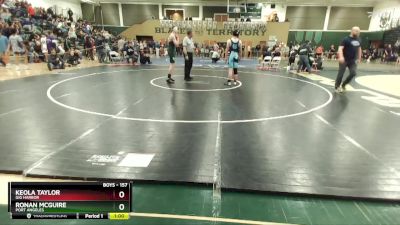 157 lbs Cons. Round 3 - Keola Taylor, Gig Harbor vs Ronan McGuire, Port Angeles