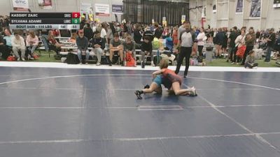 110 lbs Cons. Rd Of 32 - Kassidy Zajic, Sweet Home High School Wrestling vs Sylvana Adame, Las Animas Wrestling Club
