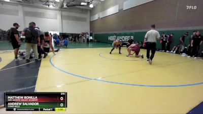 215 lbs Cons. Round 2 - Matthew Bonilla, San Jacinto Valley Academy vs Andrew Salvador, Chino Hills