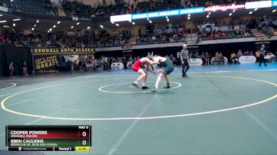 135 lbs Cons. Round 1 - Eben Caulkins, Redington Sr. Jr/Sr High School vs Cooper Powers, Wrangell Wolves