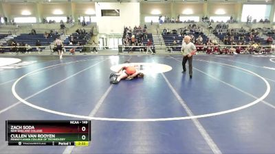 149 lbs Quarterfinal - Zach Soda, New England College vs Cullen Van Rooyen, Pennsylvania College Of Technology