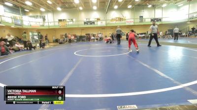68-76 lbs Round 3 - Reese Ford, HONEY BADGER WRESTLING CLUB vs Victoria Tallman, Unaffiliated