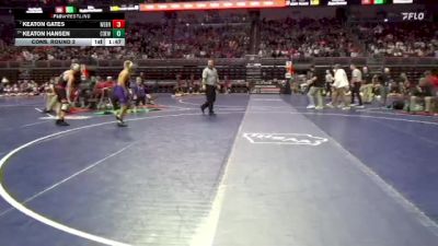 2A-150 lbs Cons. Round 2 - Keaton Gates, West Branch vs Keaton Hansen, Central DeWitt