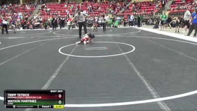 46 lbs Cons. Round 2 - Tripp Tetrick, Kingman County Wrestling Club vs Watson Martinez, CYWC