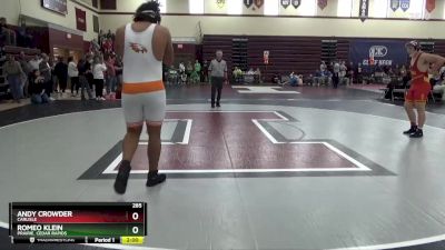 285 lbs Cons. Round 1 - Romeo Klein, Prairie, Cedar Rapids vs Andy Crowder, Carlisle