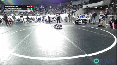 40 lbs 5th Place - Parks Andrews, Team Tulsa Wrestling Club vs Trapper McDaugale, Blue Devil Wrestling