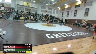 120 lbs Semifinal - August Teten, Powell Middle School vs Desmond Bear, Powell Middle School