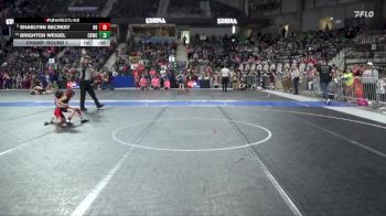 40 lbs Champ. Round 1 - Shaelynn Secrest, Red Devil vs Brighton Weigel, Colby Kids Wrestling Club