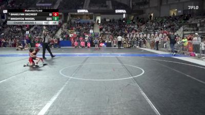 40 lbs Champ. Round 1 - Shaelynn Secrest, Red Devil vs Brighton Weigel, Colby Kids Wrestling Club