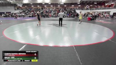 125 lbs Champ. Round 1 - Brody Gee, University Of Saint Mary (KS) vs Zairyn Ramos-semana, Jamestown (N.D.)