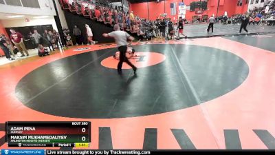 126 lbs Cons. Round 2 - Adam Pena, HUNTLEY vs Maksim Mukhamedaliyev, Arlington Heights (HERSEY)