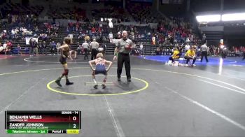 74 lbs Cons. Round 5 - Benjamin Wells, Champaign WC vs Zander Johnson, Lion`s Den Wrestling Academy