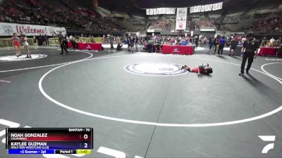 70 lbs Cons. Round 3 - Noah Gonzalez, California vs Kaylee Guzman, Wolf Den Wrestling Club