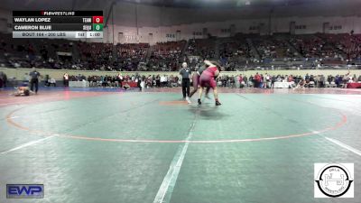 200 lbs Consi Of 16 #1 - Waylan Lopez, Team Tulsa Wrestling Club vs Cameron Blue, Sequoyah Tahlequah JH