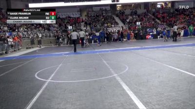 65 lbs Champ. Round 1 - Clara Milner, Bluestem vs Saige Franklin, Pratt Wrestling Club