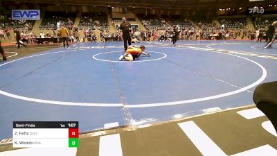 92 lbs Semifinal - Zachariah Felts, Quezada Wrestling Academy vs Karson Woods, Morris Wrestling Association