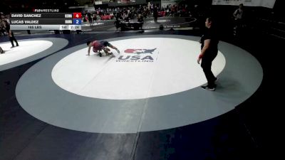 165 lbs David Sanchez, KCWA - Kern County Wrestling Association vs Lucas Valdez, BAWA-Bay Area Wrestling Association