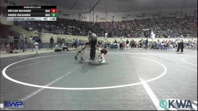 49 lbs Round Of 16 - Brylen Buckner, Weatherford Youth Wrestling vs Kreed Richards, Rough Riders