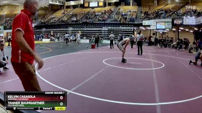 174 lbs Champ. Round 1 - Kelvin Casasola, Western Colorado vs Tanner Baumgartner, Colorado Mesa