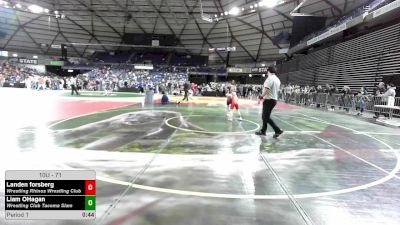 71 lbs Cons. Sub-semis - Landen Forsberg, Wrestling Rhinos Wrestling Club vs Liam OHagan, Wrestling Club Tacoma Slam
