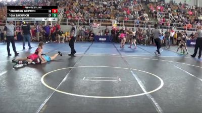 100 lbs Cons. Round 3 - Emersyn Griffith, Lady Warriors Wrestling Club vs Gia Zachrich, CP