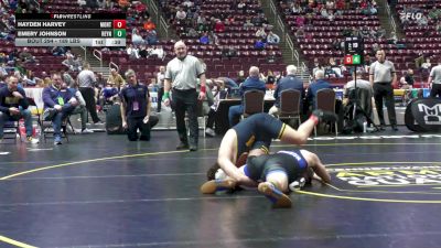 189 lbs Consi 2 - Hayden Harvey, Montoursville vs Emery Johnson, Reynolds