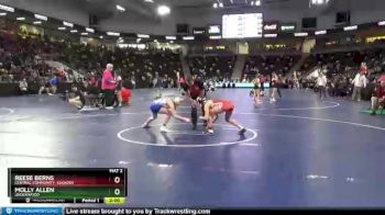 105 lbs Quarterfinal - Molly Allen, Underwood vs Reese Berns, Central Community, Elkader