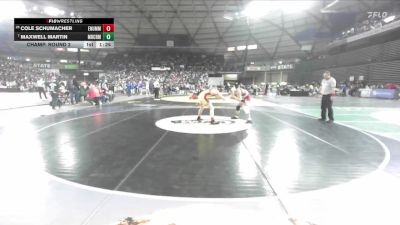 Boys 3A 150 lbs Champ. Round 2 - Maxwell Martin, Mercer Island vs Cole Schumacher, Enumclaw