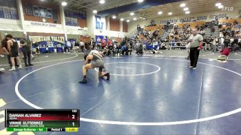 132 lbs Quarterfinal - Damian Alvarez, Selma vs Vinnie Gutierrez, Calvary Chapel (Santa Ana)