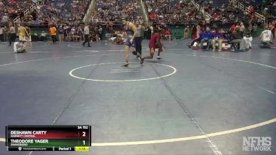 3A 152 lbs Quarterfinal - Theodore Yager, Swansboro vs Deshawn Carty, Harnett Central