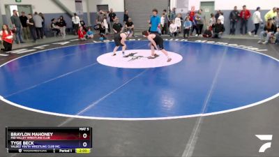 105 lbs Round 1 - Braylon Mahoney, Mid Valley Wrestling Club vs Tyge Beck, Valdez Youth Wrestling Club Inc.